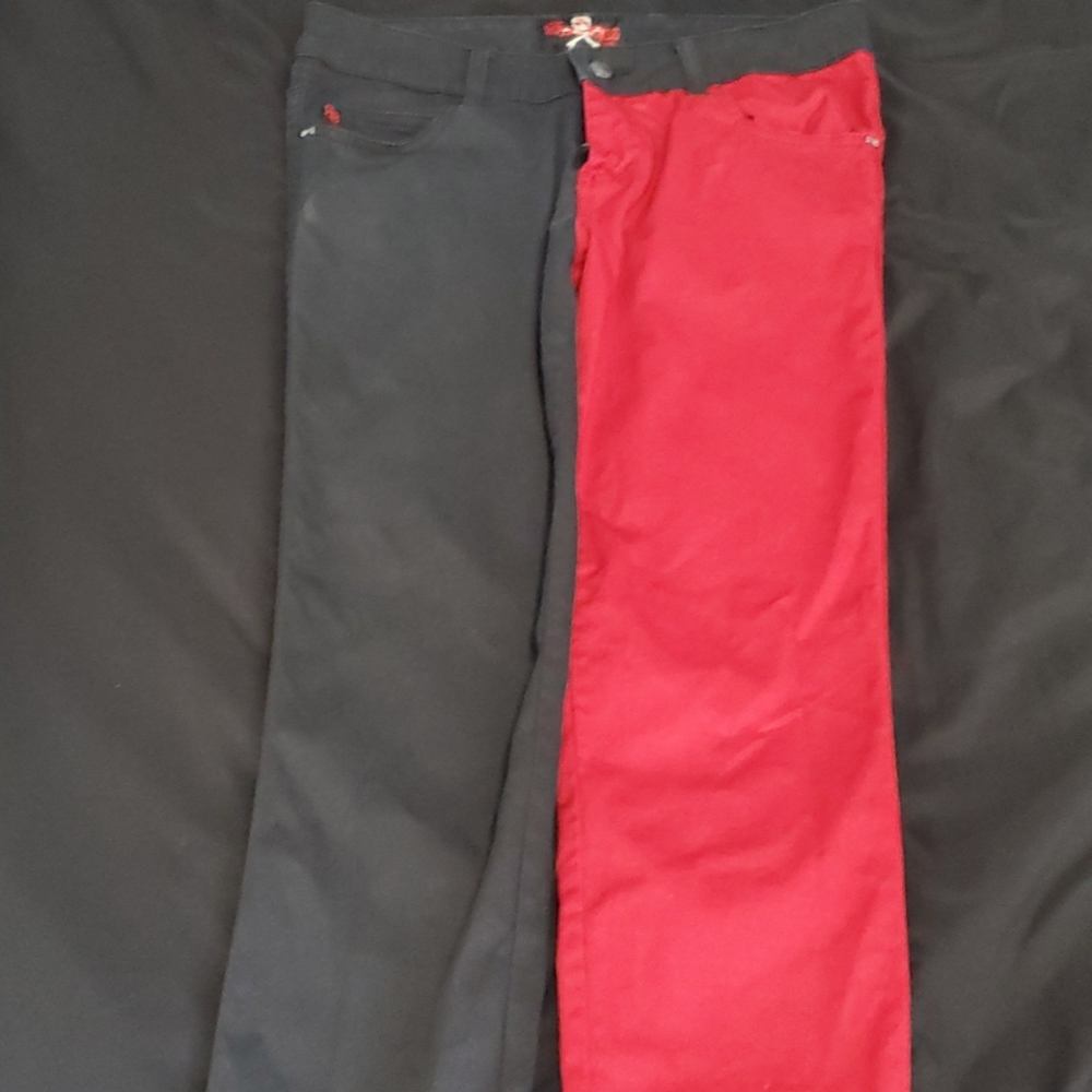 Royal Bones By Tripp Red/Black Skinny Jeans